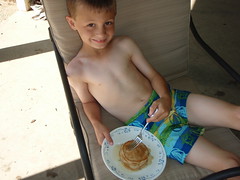 Barbecued sourdough pancakes!