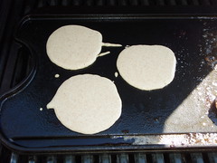 Barbecued sourdough pancakes!