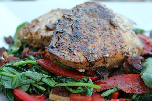 Grilled Wahoo steaks on the Island grillstone