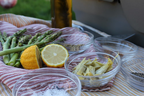 Grilled Asparagus and Artichoke Hearts