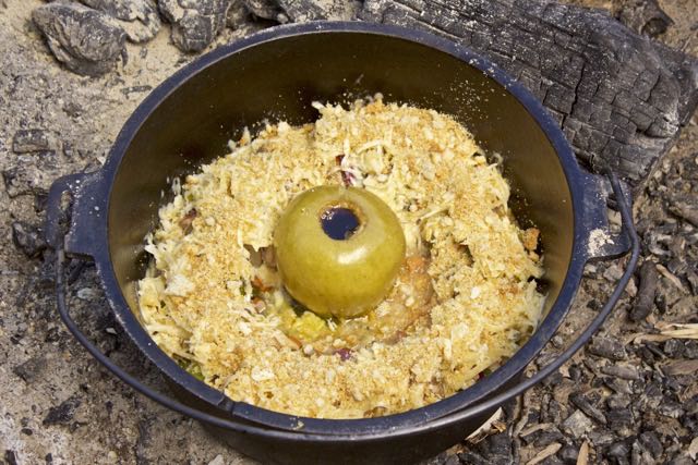 Adding dried bread crumbs to the chicken cordon bleu | Cooking-Outdoors.com | Gary House