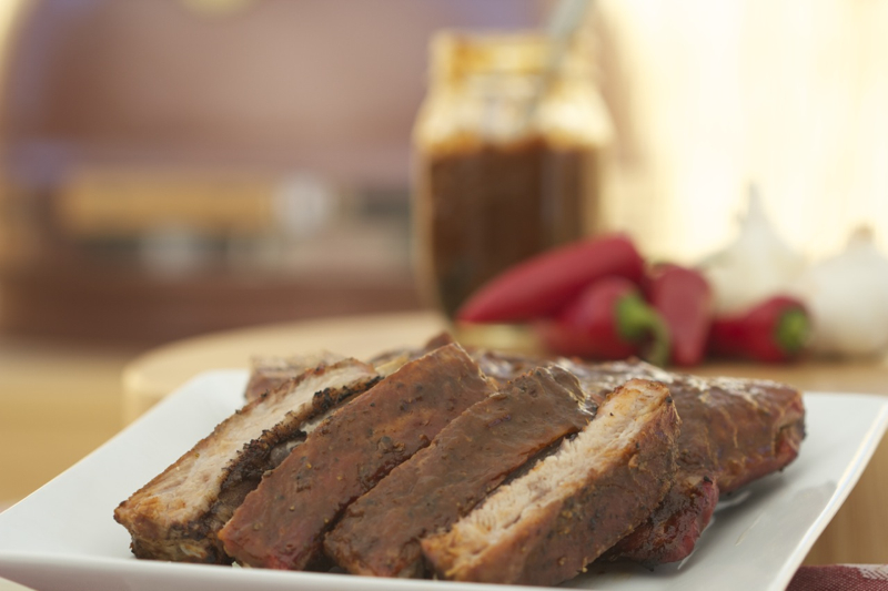 BBQ Ribs with Homemade Sriracha Sauce