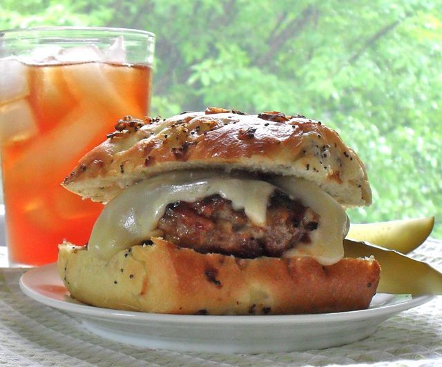 BBQ Pork Burgers with Monterey Jack Cheese