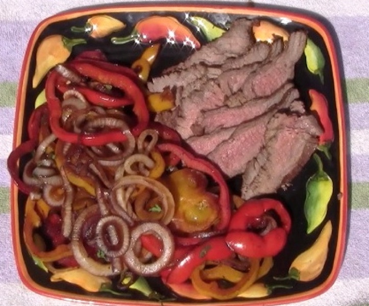 Grilled Butterflied Tri-Tip Fajitas on the Island Grillstone