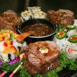 East meets West Stuffed Beef Tenderloin and Sushi