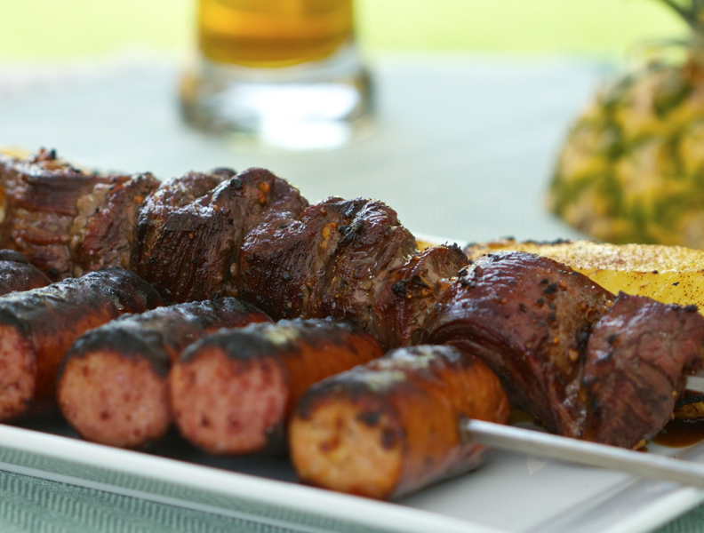Easy Skewered Skirt and Flank Steak