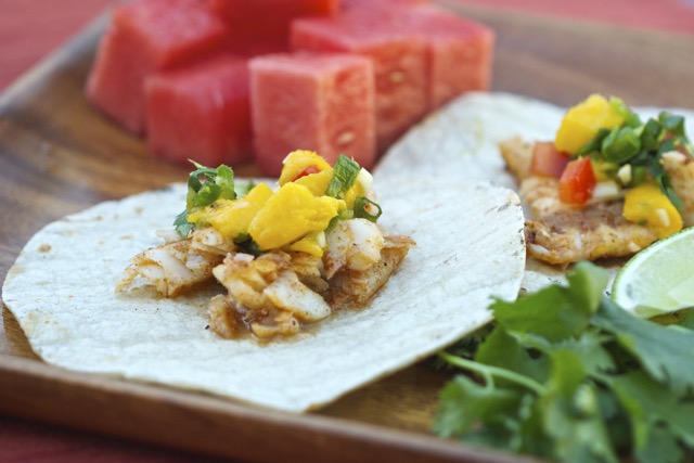 Grilled Fish Tacos with Mango Salsa