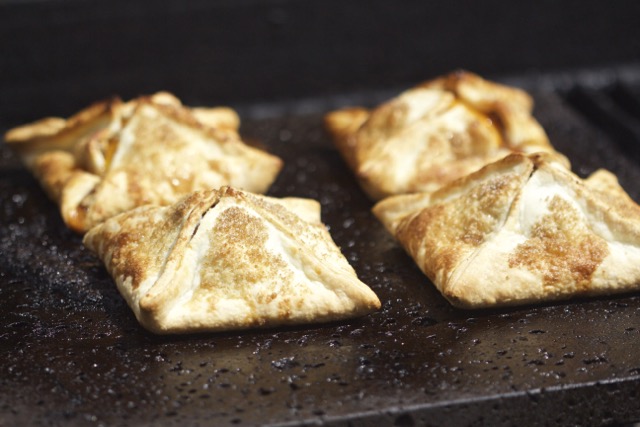 Grilled Peach Dumplings on Island Grillstone | Cooking-Outdoors.com | Gary House