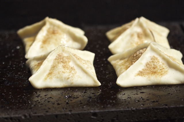 Grilled Peach Dumplings on Island Grillstone | Cooking-Outdoors.com | Gary House