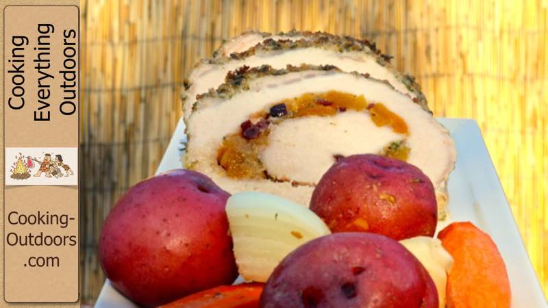 Grilling Stuffed Pork Loin in a Cedar Plank Tray Video