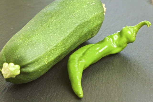 Home grown zucchini and Anaheim chili | Cooking-Outdoors.com | Gary House