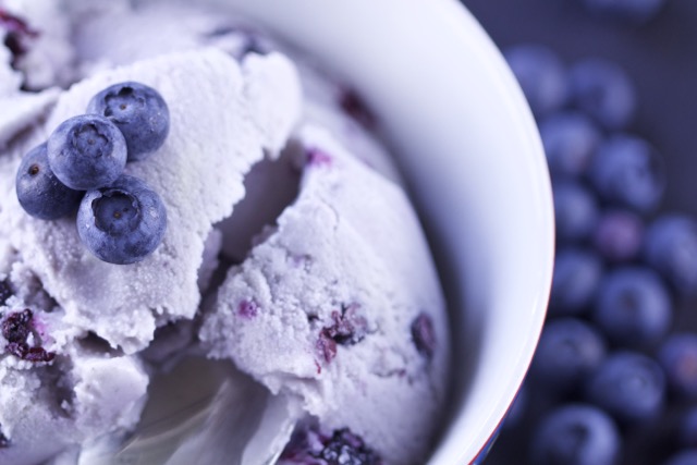 Homemade Blueberry Ice Cream