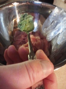 Adding ginger to Korean pork BBQ