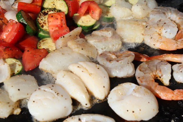 Grilled Seafood on the Island Grillstone