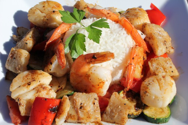 Grilled Seafood on the Island Grillstone