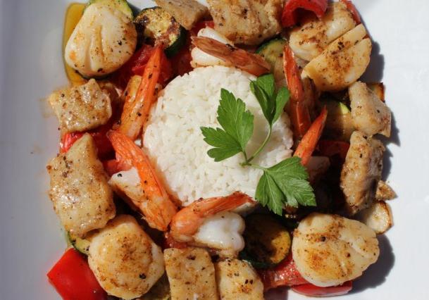 Grilled Seafood on the Island Grillstone