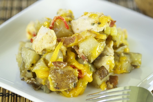 Loaded Idaho Potato Chicken Casserole Dutch oven Recipe