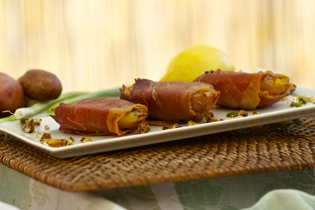 Loaded Stuffed Potatoes Wrapped in Prosciutto