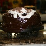 Molten Chocolate Cake with Black Cherry Sauce