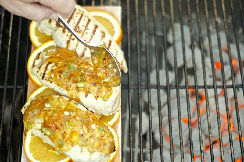 Orange Glazed Planked Chicken Breast Recipe
