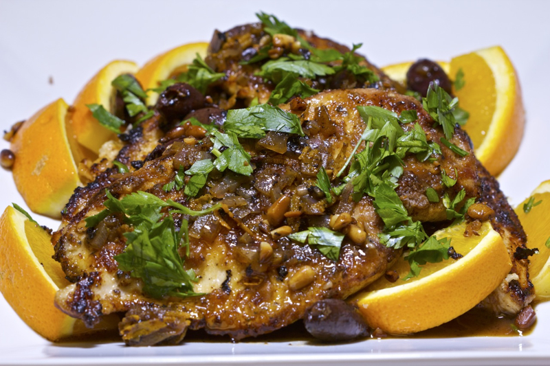 Orange-Olive Chicken Scaloppine Recipe