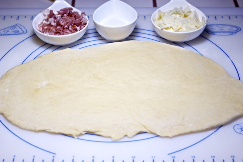 Parmesan & Proscuitto Loaf Rolled Out