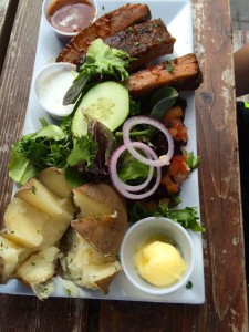 Sonney's BBQ Shack - BBQ ribs baked potato and salad | Cooking-Outdoors.com | Traveling 4 Food | Gary House