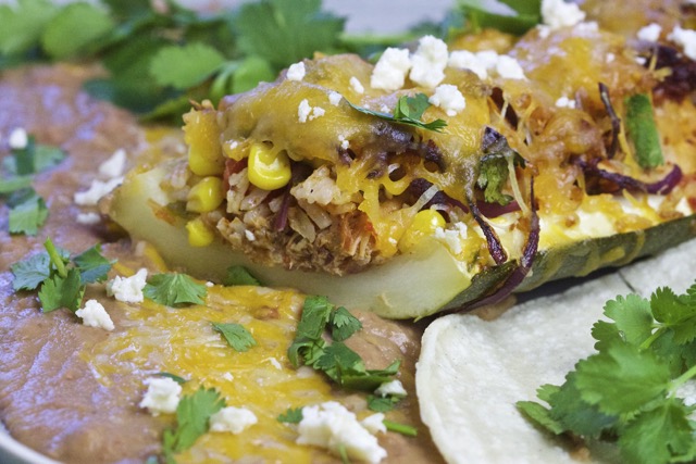 Southwestern Pulled Pork Stuffed Zucchini Boats Recipe