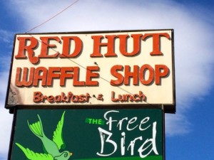 The Red Hut Cafe - sign | Cooking-Outdoors.com | Traveling 4 Food | Gary House