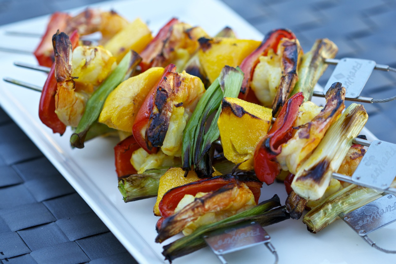 Tropical Grilled Shrimp and Mango Kabobs