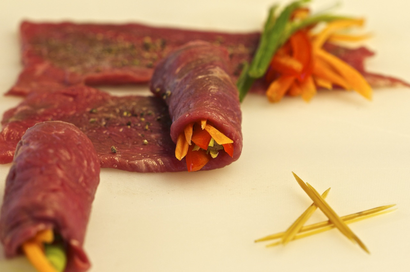 Vegetable-Stuffed Beef Rolls