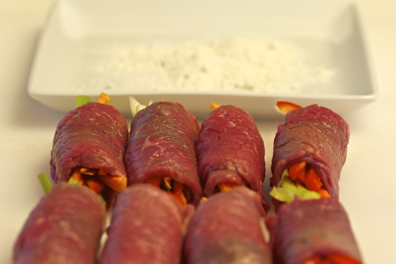 Vegetable-Stuffed Beef Rolls