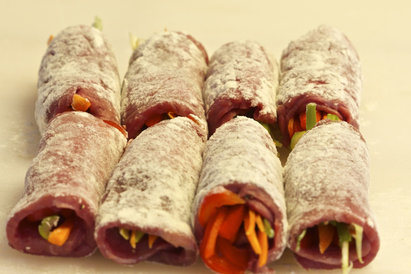 Vegetable-Stuffed Beef Rolls